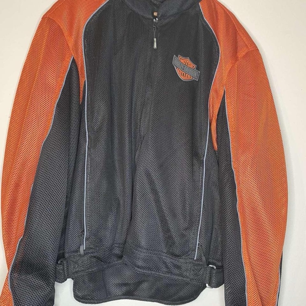 Harley-Davidson Black & Orange Mesh Riding Jacket